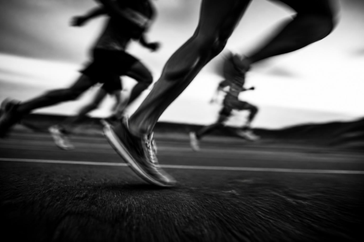 Runners in motion